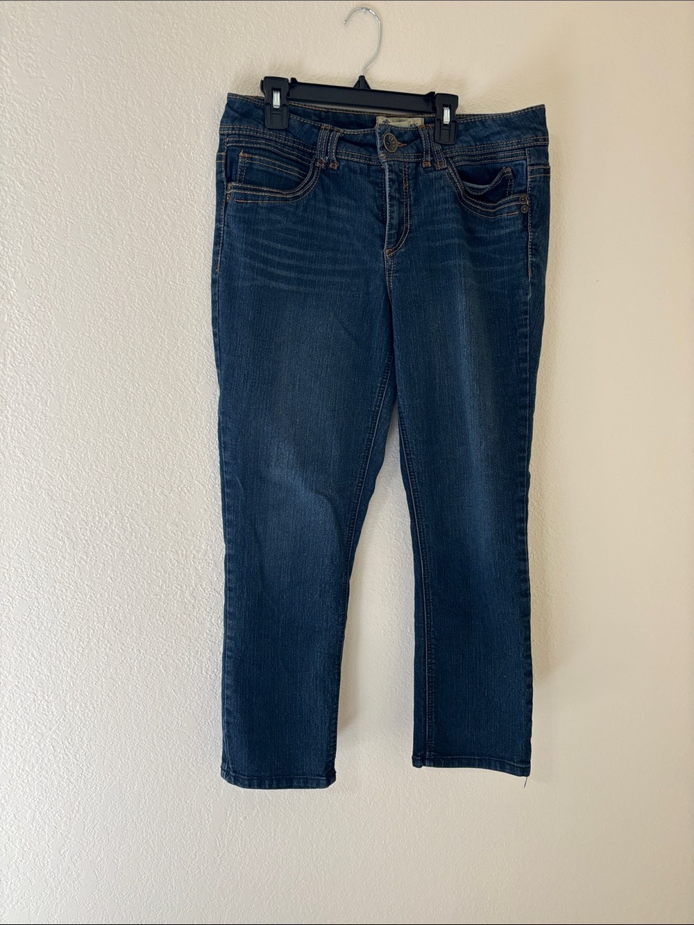 Democracy Dark Indigo Cropped Stretch Jeans Sz 10